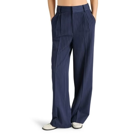 Pants - Steve Madden navy/white pinstripe wide leg trousers